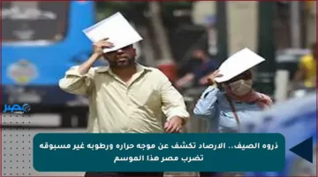 ذروة الصيف.. الأرصاد تكشف عن موجة حرارة ورطوبة غير مسبوقة تضرب مصر هذا الموسم